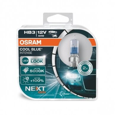 Osram lemputės,HB3, Cool Blue® Intense NextGeneration, 5000K, 60W