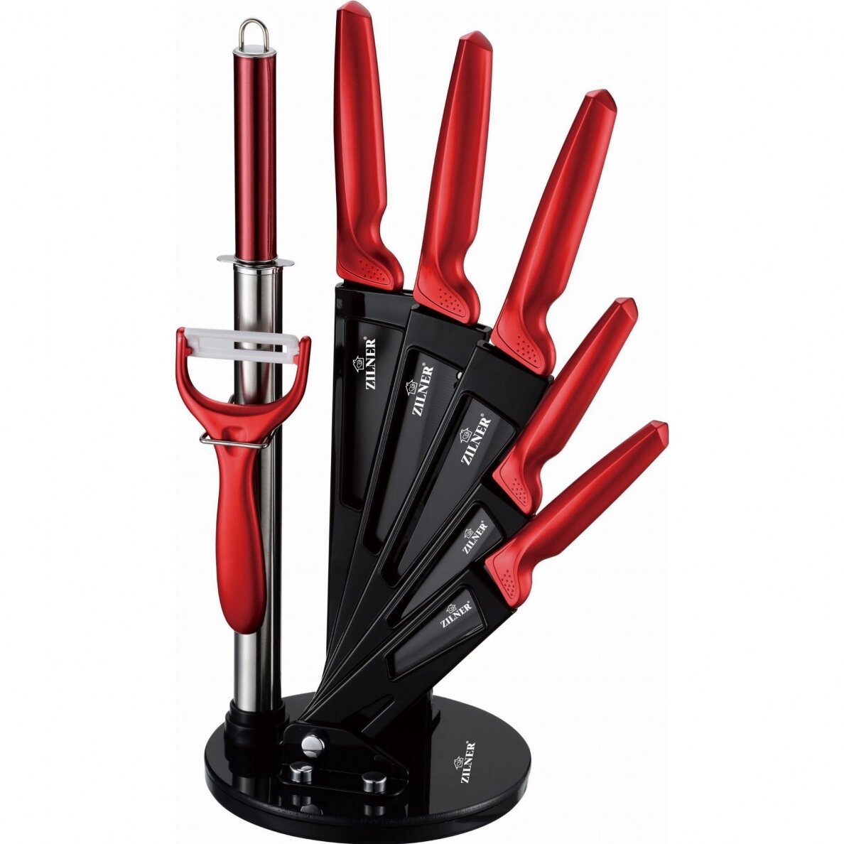 Peilių rinkinys su stovu 8 dalių ZL-5099 Peilių rinkinys su stovu 8 dalių ZL-5099