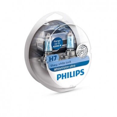 Philips lemputės White Vision Ultra, +60% H7, 55W, DUO 12972WVUSM