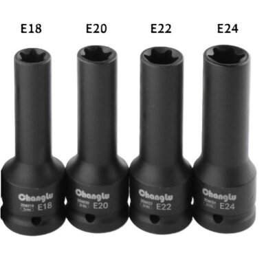 Prailginta smūginė galvutė 3/4" E-Torx Prailginta smūginė galvutė 3/4" E-Torx