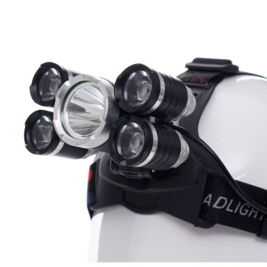 Prožektorius 1xT6LED+4xQ5LED ant galvos, įkraunamas KD1247 Prožektorius 1xT6LED+4xQ5LED ant galvos, įkraunamas KD1247