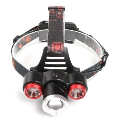 Prožektorius T6LED ant galvos, įkraunamas KD1245 Prožektorius T6LED ant galvos, įkraunamas KD1245