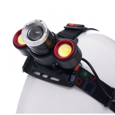 Prožektorius T6LED ant galvos, įkraunamas KD1245 3 Prožektorius T6LED ant galvos, įkraunamas KD1245 3