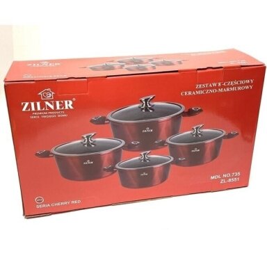 Puodų rinkinys, 8 dalių, ZILNER CHERRY RED, ZL-8551
