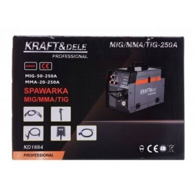 Pusautomatis suvirinimo aparatas MIG / MAG / MMA / TIG 250A KD1884 8 Pusautomatis suvirinimo aparatas MIG / MAG / MMA / TIG 250A KD1884 8