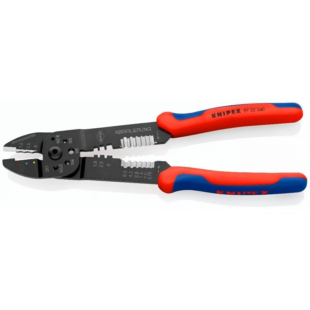 Replės laidų užspaudimui ir nuvalymui 240mm KNIPEX 1 Replės laidų užspaudimui ir nuvalymui 240mm KNIPEX 1