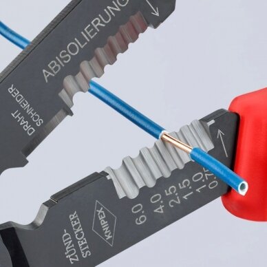 Replės laidų užspaudimui ir nuvalymui 230mm KNIPEX 8 Replės laidų užspaudimui ir nuvalymui 230mm KNIPEX 8
