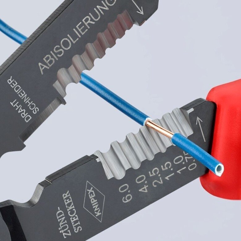 Replės laidų užspaudimui ir nuvalymui 230mm KNIPEX 8 Replės laidų užspaudimui ir nuvalymui 230mm KNIPEX 8
