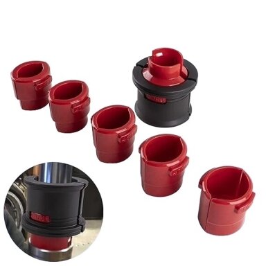 Riebokšlių montavimo įrankis motociklų amortizatoriams 35-50mm rinkinys 14vnt. Riebokšlių montavimo įrankis motociklų amortizatoriams 35-50mm rinkinys 14vnt.