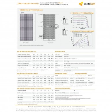 Saulės modulis 550W ZNSSHINE ZS550W-SR-BIFACIAL 2 Saulės modulis 550W ZNSSHINE ZS550W-SR-BIFACIAL 2