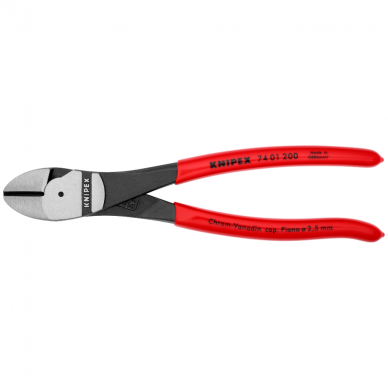 Šoninio kirpimo jėgos replės 200mm KNIPEX Šoninio kirpimo jėgos replės 200mm KNIPEX
