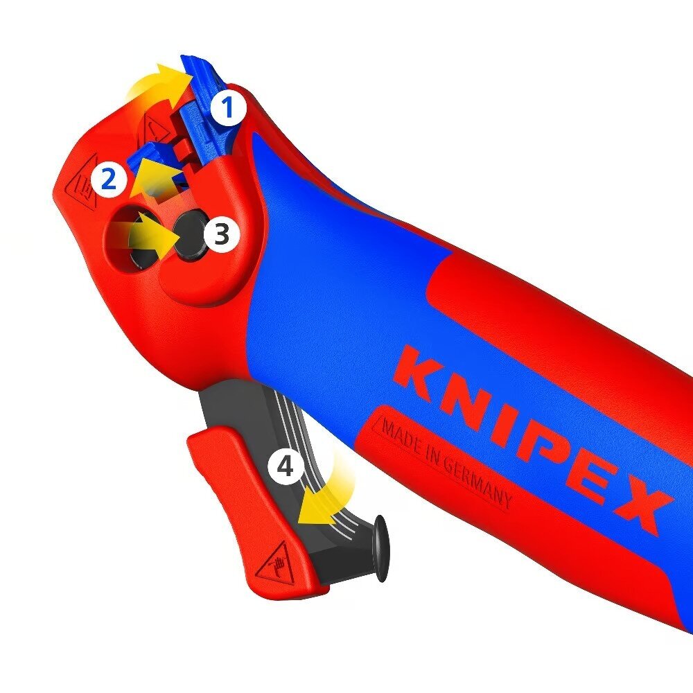 Terkšlinis kabelio nužievinimo peilis su kreipiančiąją KNIPEX 3