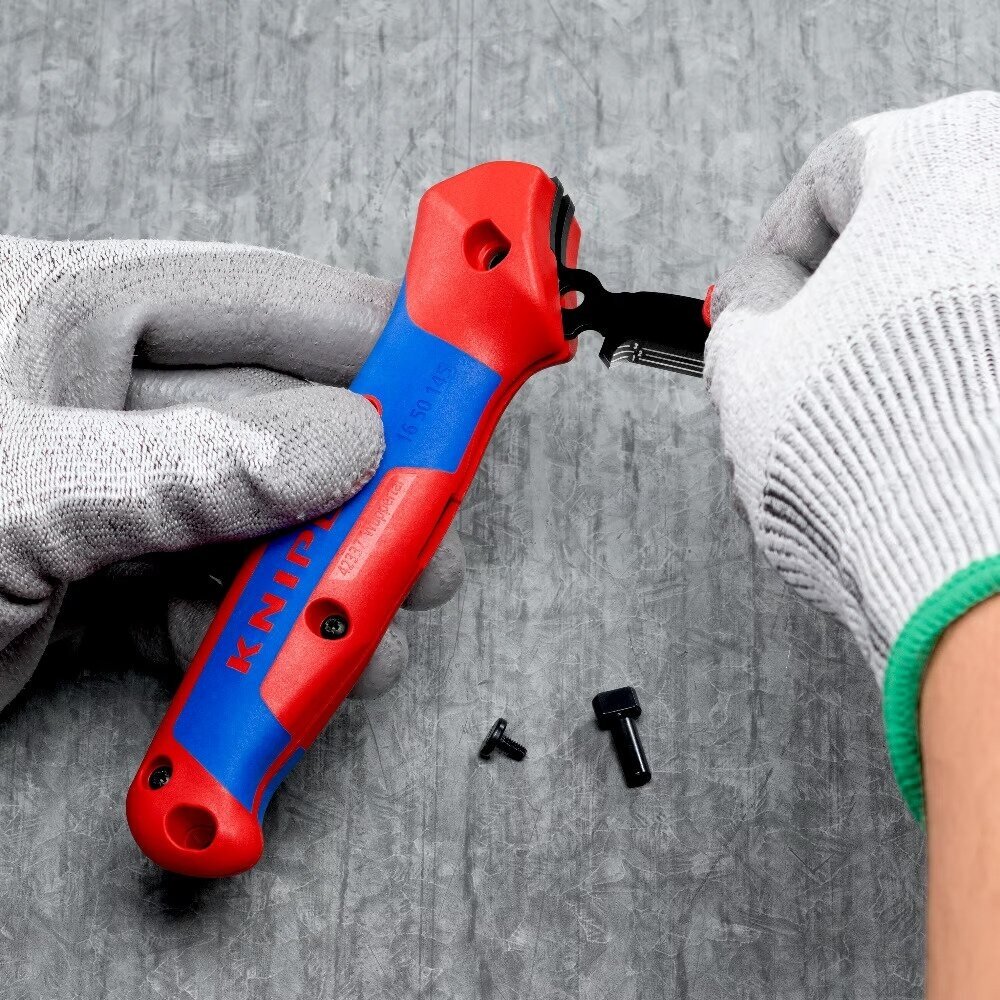 Terkšlinis kabelio nužievinimo peilis su kreipiančiąją KNIPEX 8