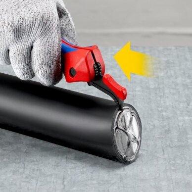 Terkšlinis kabelio nužievinimo peilis su kreipiančiąją KNIPEX 10