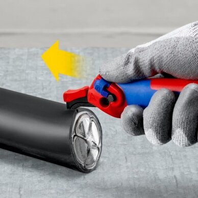Terkšlinis kabelio nužievinimo peilis su kreipiančiąją KNIPEX 7
