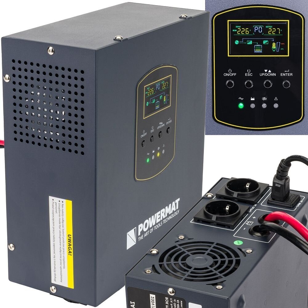 UPS LCD 1500VA 1200W avarinis maitinimo šaltinis centrinio šildymo krosnies PM-UPS-1500MW UPS LCD 1500VA 1200W avarinis maitinimo šaltinis centrinio šildymo krosnies PM-UPS-1500MW