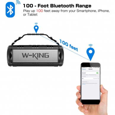 W-King D8 nešiojama Bluetooth kolonėlė 50W - 8000mAh (juoda) 6