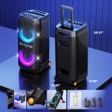 W-King T12 nešiojama kolonėlė 270W RMS 370W Max 7 W-King T12 nešiojama kolonėlė 270W RMS 370W Max 7