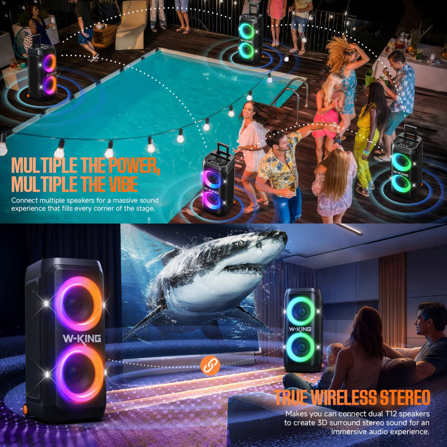 W-King T12 nešiojama kolonėlė 270W RMS 370W Max 4