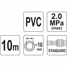 Žarna su jungtimis PVC (Ø10x14mm), 10m
