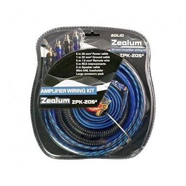 ZEALUM, ZPK-20S2 laidų rinkinys garso stiprintuvui, 20mm² ZEALUM, ZPK-20S2 laidų rinkinys garso stiprintuvui, 20mm²